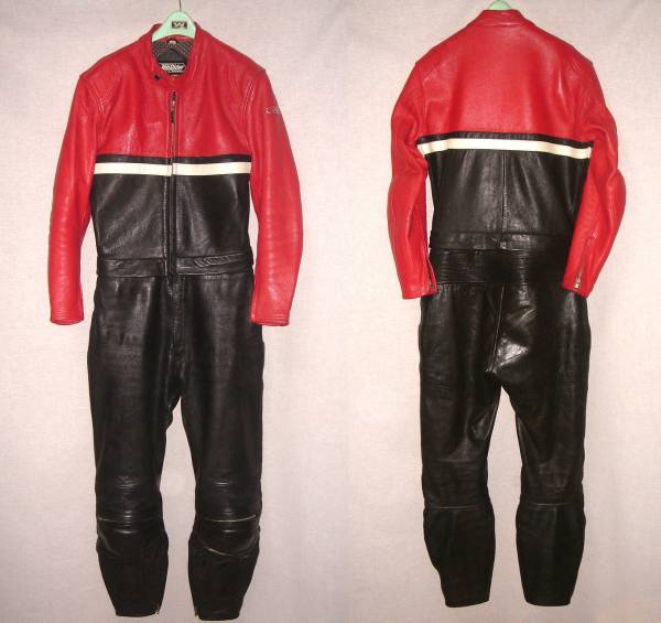  free shipping * original leather real leather cow leather cow leather leather bike racing suit coveralls coverall jacket pants separate red color 