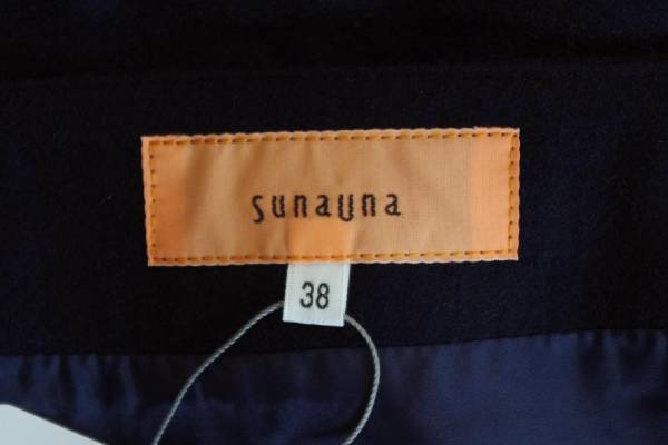 処分価格即決★スーナウーナ sunauna 紺臺形ウールスカート（38）新品