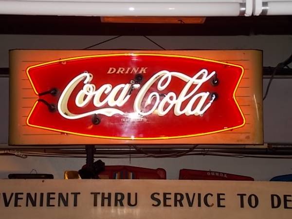 ネオン付き看板 フィッシュテール 1950年代 コカコーラ
