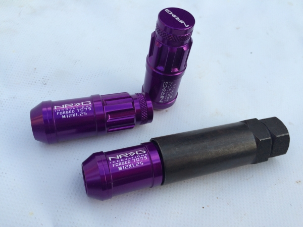 NRG cap attaching 7075AL penetrate nut purple 12x1.25 Nissan Subaru USDM STANCE regular imported goods 