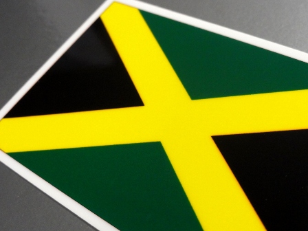 ■M_ジャマイカ国旗ステッカー Mサイズ 8x12cm■Jamaica Flag decal sticker 耐水 防水シール NAの画像2