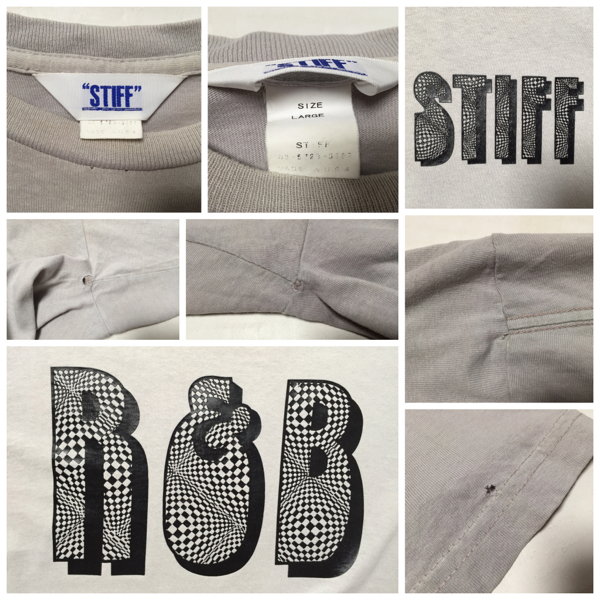 STIFF スティッフ R&B Tシャツ グレー L アメリカ製 USA製_画像3