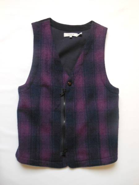 nonnative ウールチェックベスト ノンネイティブ ventor 藤井 0 紫 パープル ウール ベスト vest チェック_画像1