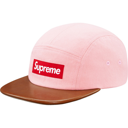 名作★新品本物【PINK】★Denim Leather Visor Camp Cap デニムレザーバイザー 正規店購入 激レアモデル 限定 シュプリーム Supreme 2015AW_画像1