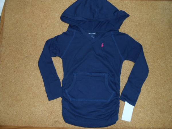 # Ralf # new goods 4T/110cm navy blue color. with a hood . tunic cut and sewn 