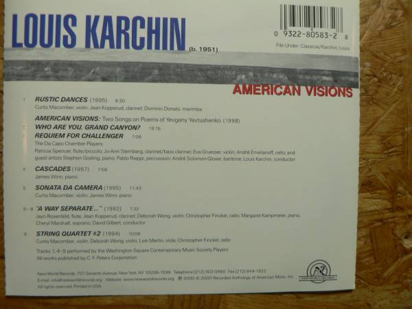輸入盤CD ルイス・カーチン:アメリカビジョン_画像2
