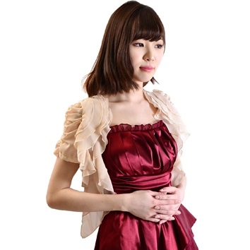 シフォンティアードフリルボレロ（ベージュ）