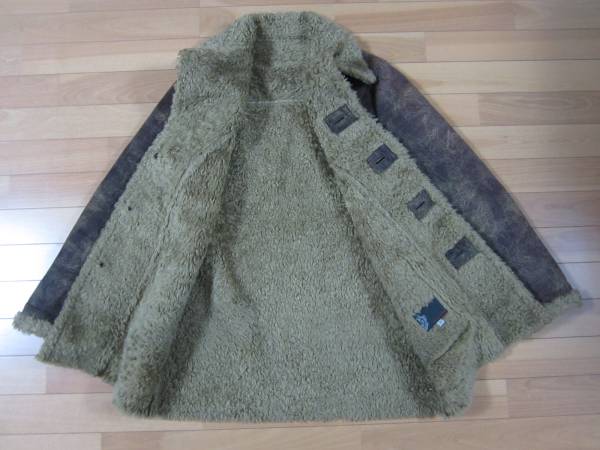 ★291295＝HOMME byPAZZO アンティーク調(diào)加工ランチコート★茶sizeⅡ★