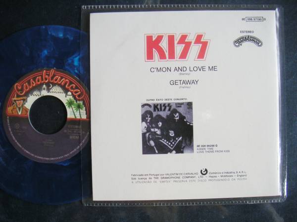 【7】KISS/C'MON AND LOVE ME(006 97190欧州製限定ポルトガル当時盤仕様ブルーマーブルカラー)_画像2