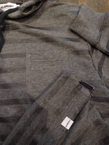 X-LARGE エクストララージ L/S STRIPE HOODED TEE 黒 人気商品 送料込