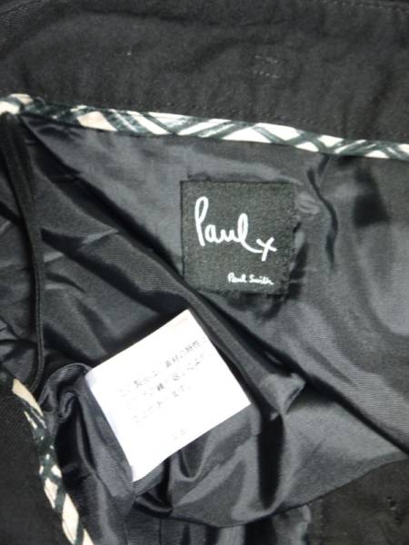 美品 ポールスミス PaulSmith PaulX スカート 42 黒 毛混 C410