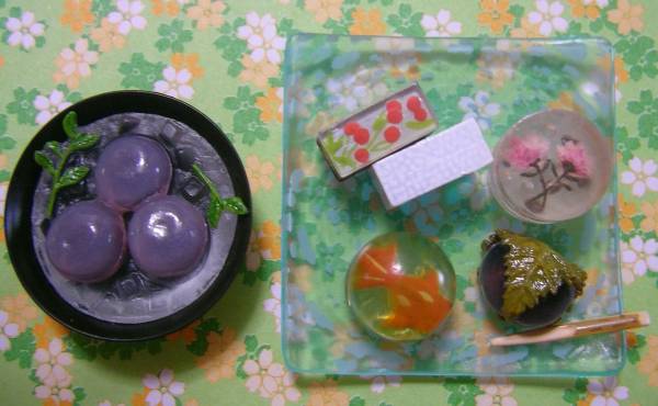 リーメント 和SWEETS ひんやり羊羹 水羊羹 金魚(yú) 花 桜 ゼリー ミニチュア 和菓子 スイーツ ぷちサンプル ままごと 食玩おまけ ドールハウス