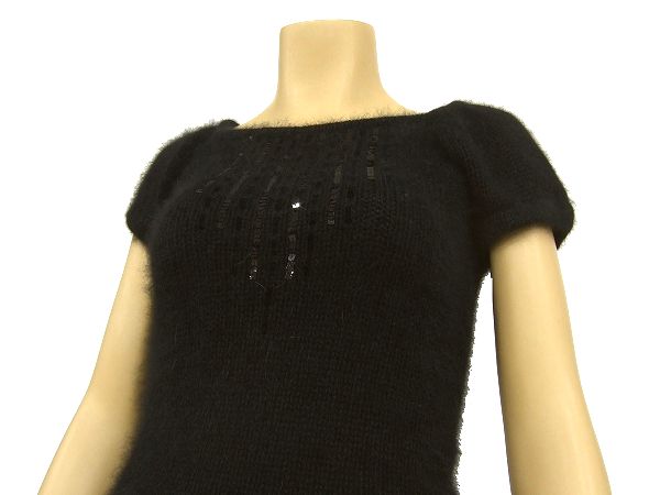 HM新品同様★sunauna*スーナウーナ★黒★ふわふわモヘヤ風ニットセーター★38號(M*9號相當)