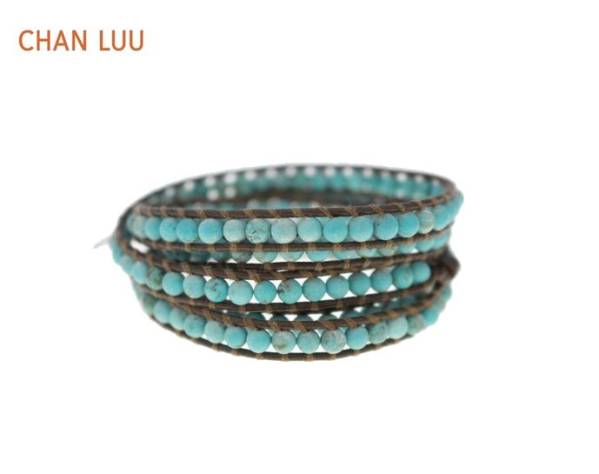 #古著屋大和 蕓能人著用ブランド 送料無(wú)料 正規(guī)品 CHAN LUU チャンルー レザー ターコイズ ブルー ラップブレス ブレスレット ユニセックス