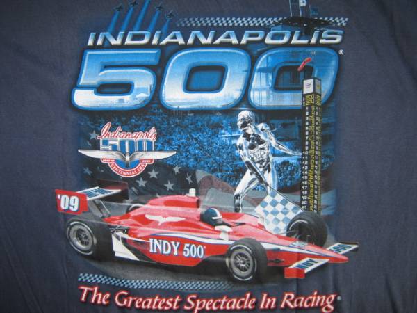 ★新品 INDIANAPOLIS INDY500 インディアナポリス インディ500 Tシャツ L USサイズ ネイビー 紺 染色加工 アメリカンモータースポーツ★