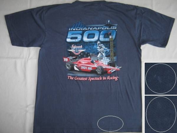 ★新品 INDIANAPOLIS INDY500 インディアナポリス インディ500 Tシャツ L USサイズ ネイビー 紺 染色加工 アメリカンモータースポーツ★