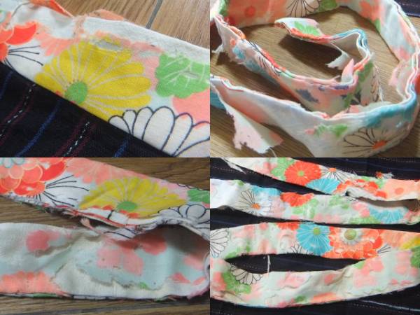 昭和 レトロ ヴィンテージ 前掛け 綿 生地 エプロン 柄紐 お芝居舞臺(tái)衣裝や作業(yè)に ★＃