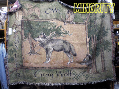 狼タペストリーラグ Gray Wolf Throw / 狼 / ウルフ / WOLF / オオカミ