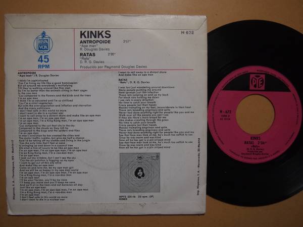 The Kinks-Apeman★西Pye Orig.7”/マト1_画像2