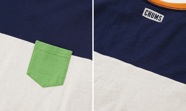 CHUMS Color Block T-Shirt Natural チャムス カラー ブロック Tシャツ（メンズ）ナチュラル／クレイジー パターン CH01-1128／XLの画像2
