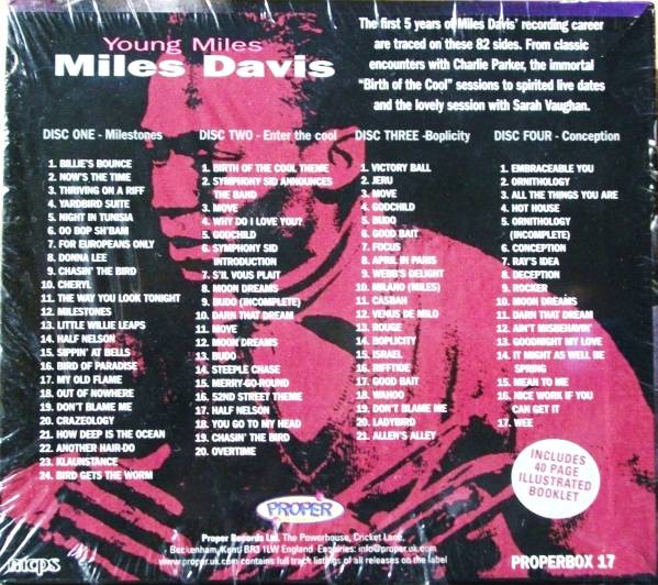 ★極稀4CD Box★Miles Davis Early Days Parker Sara Billy マイルス デイヴィス サラ ヴォ―ン ビリー エクスタイン パーカー デイビス_画像2