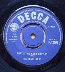 ★特選★THE HEADLINERS/THAT'S THE WAY I MUST GO'1965UK 7INCH_画像2