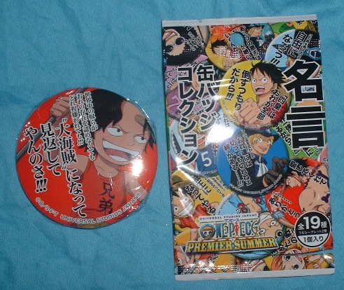  One-piece 2015 USJ ограничение название . жестяная банка значок Ace ( ребенок )