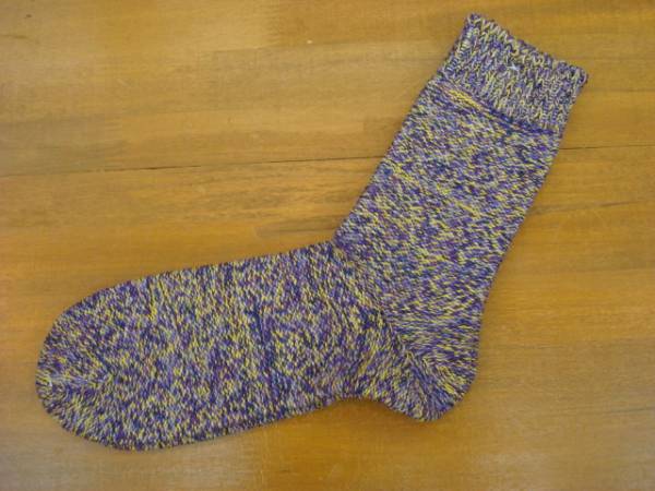 新品Mauna Kea(マウナケア)ソックス 里だしツイスター平編み杢 MENS Purple