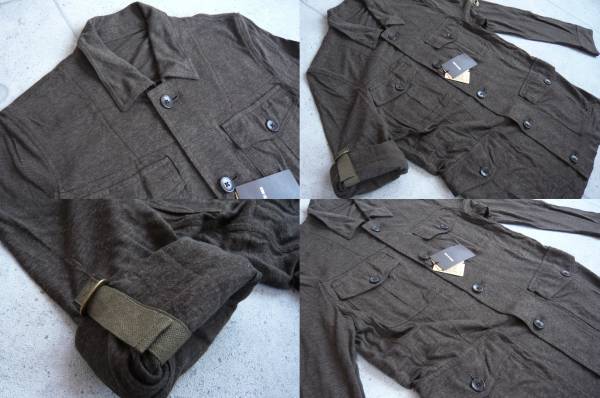 新品 コムサメンの人気の高級シャツジャケットL濃茶定価34650円2_画像2