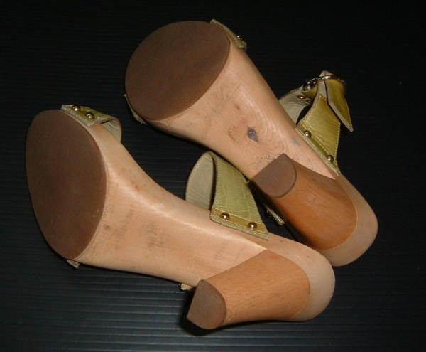  prompt decision *Gi original* wood sandals mules *S 22cm degree 