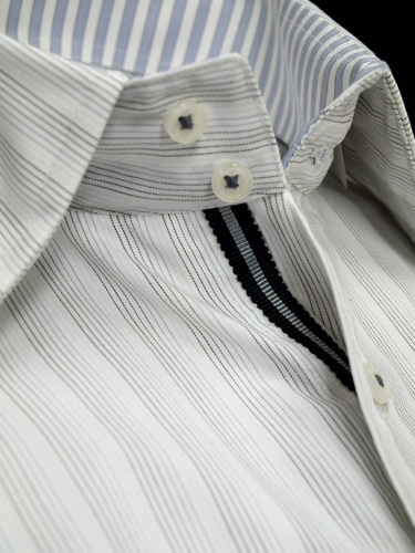 ◇処分M/39-84白*モノトーンストライプ/ドゥエボットーニ/形態(tài)安定長袖ビジネスワイシャツ新品即決