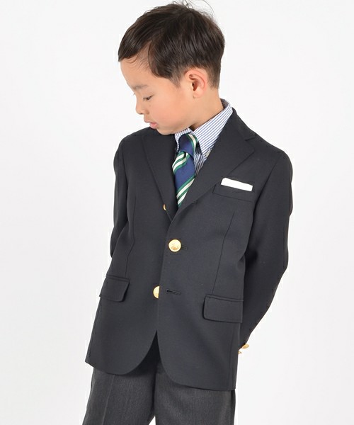 2.6万 新品未使用 SHIPS KIDS ★ウール メタル 金ボタン ジャケット 黒 110サイズ
