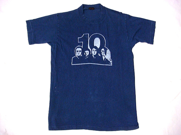 ビンテージ BEATLES ビートルズ 希少 アメリカ ツアー 10周年 プリント メモリアル 記念 Tシャツ 青 コットン 100 ジョンレノン ポール 他_画像1