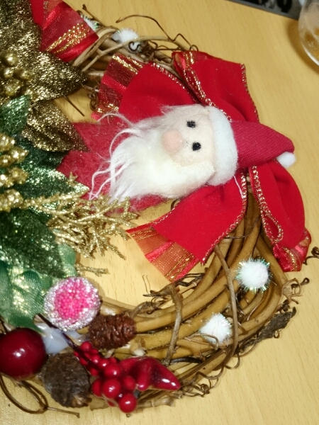  last price cut new goods hand made handmade Christmas wreath Santa Claus 