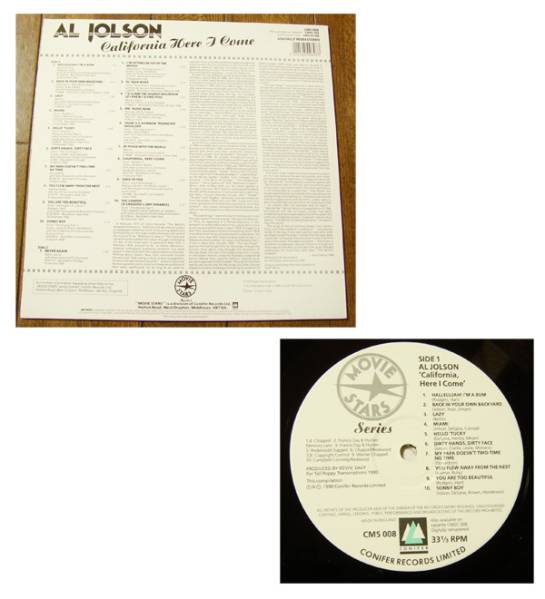 Al Jolson - California Here I Come - LP/20s,30s,アル ジョルソン,Hallelujah! I'm A Bum,Back In Your Own Backyard,Lazy,Never Again