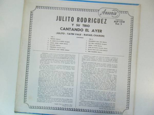 LP　JULITO RODRIGUEZ cantando el ayer　輸入盤_画像2