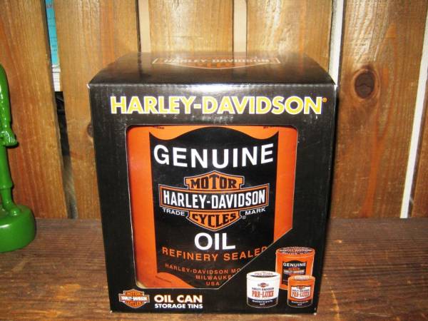  Harley Davidson oil can 3 piece set bike garage 