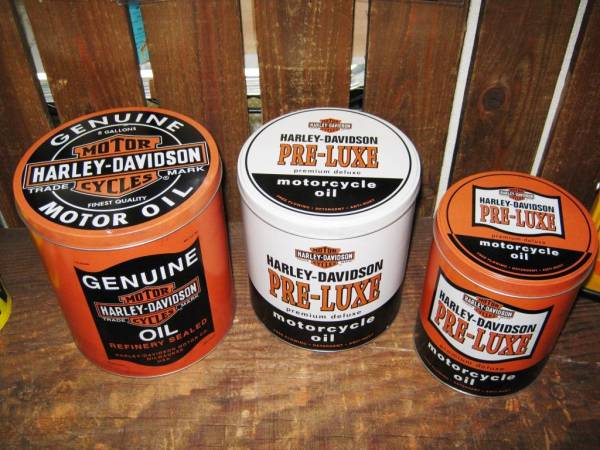  Harley Davidson oil can 3 piece set bike garage 