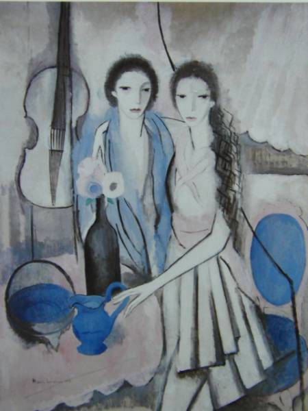 最大15%OFFクーポン Laurencin、Two Sisters with a Cello、希少画集画、新品額付 自然、風景画