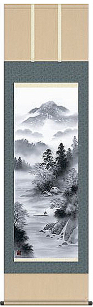  Emoto . mountain .... hanging scroll .. axis new goods water . landscape style=width:100%;