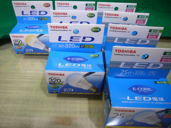 TOSHIBA LED電球 昼白色+電球色 3種 8点 S337
