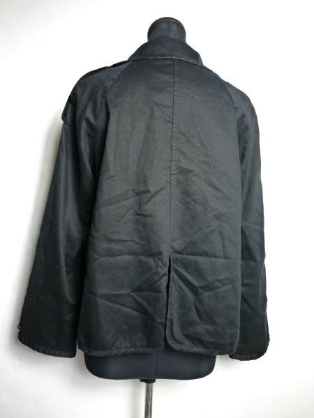 アダムエロペ 黒 ジャケット 麻混 38 s860-68