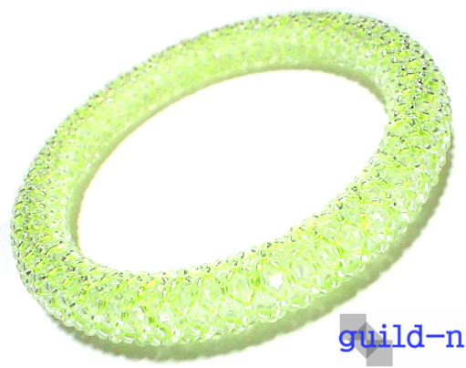 guild-n ★ ネオンイエロー ビーズ バングル ブレスレット ビーズステッチ