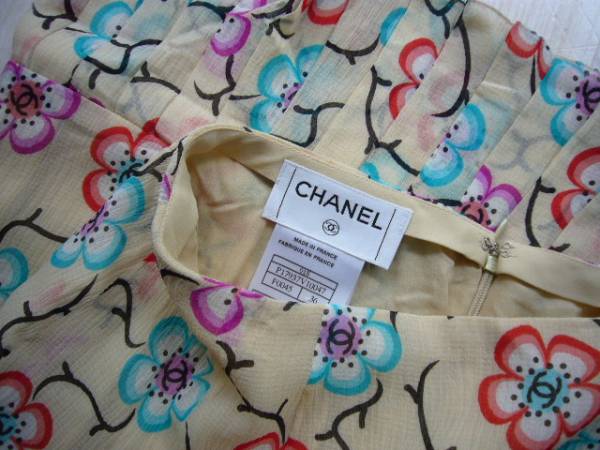 CHANEL* Chanel. шелк юбка * с логотипом 