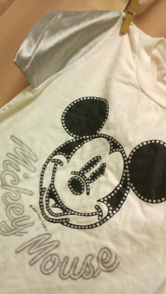 新品* ミッキーマウス　* Aライン　チュニックTシャツ　110 シルバーラメ_シルバーカラーが綺麗