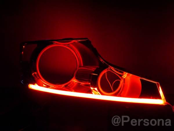 雙光纖LED紅/橙850毫米矽紅/黃 <Br> ツインファイバーLED レッド/オレンジ 850mm シリコン 赤/黄色
