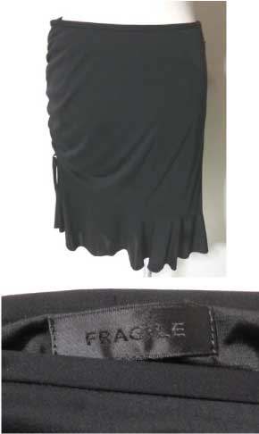 FRAGILE Fragile / three . association skirt 36 black skirt made in Japan 