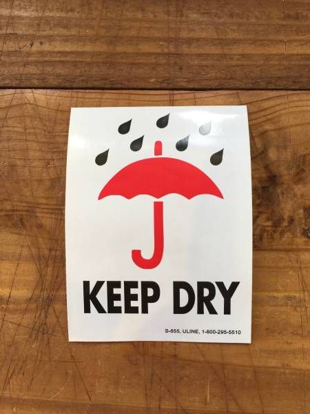 数量限定　海外　アメリカ　KEEP DRY ラベル 雨濡れ厳禁　ステッカー/シール 濡らさないで！警告　表示_画像1