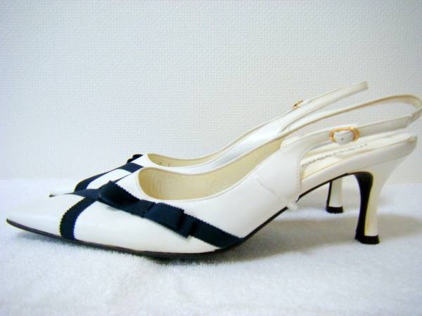 * new goods rougenheur rouge n-ru* ribbon white pumps round 23cm