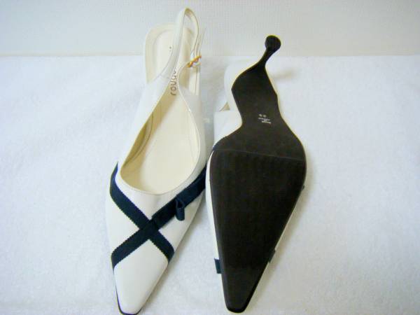 * new goods rougenheur rouge n-ru* ribbon white pumps round 23cm